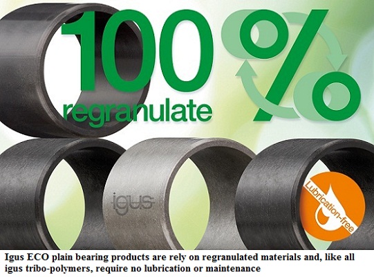 ECOlogical: Igus' plain bearings made from regranulated   tribo-plastics