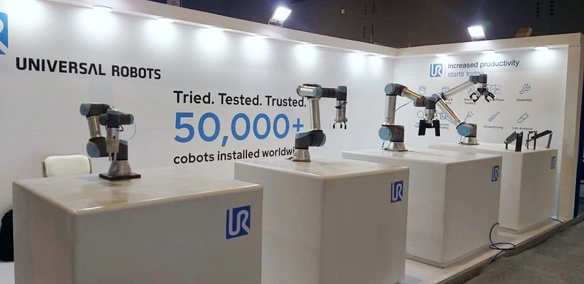Universal Robots displayed collaborative robots/cobots at IIAREE 2023