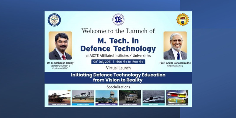 DRDO & AICTE unveils M Tech. programme in defence technology