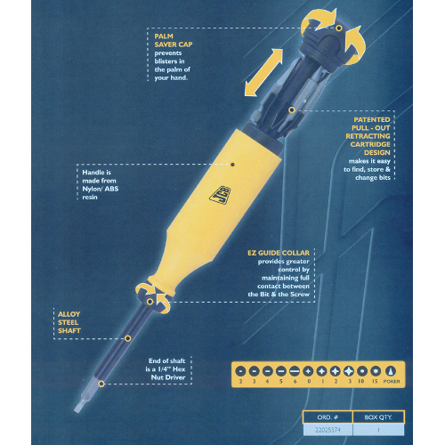 Retracting Cartridge Screwdriver