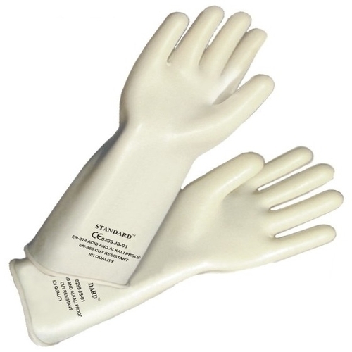 White Rubber Hand Gloves