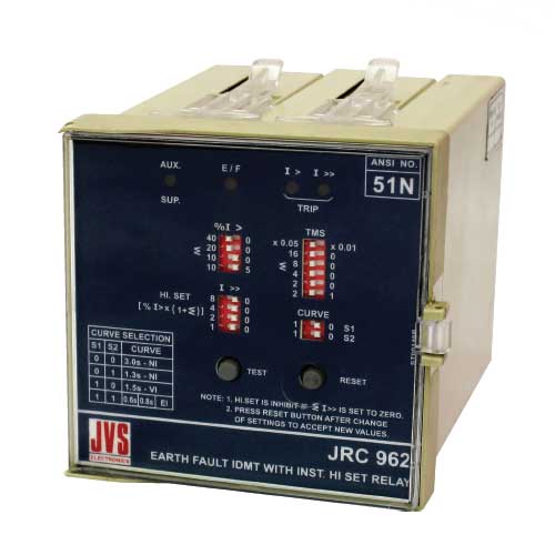 Single Pole, Non-directional, O/c or E/f Relay With Inst. Highset Jrc 962p/jrc 962